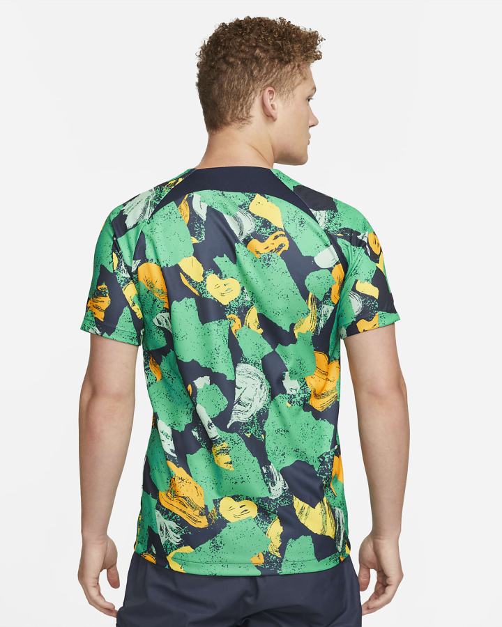 Camiseta Nike Australia Dri-FIT Pre-Match Soccer Top Hombre Amarillo Blancas | NKDSU-4312