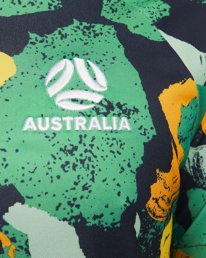 Camiseta Nike Australia Dri-FIT Pre-Match Soccer Top Hombre Amarillo Blancas | NKDSU-4312