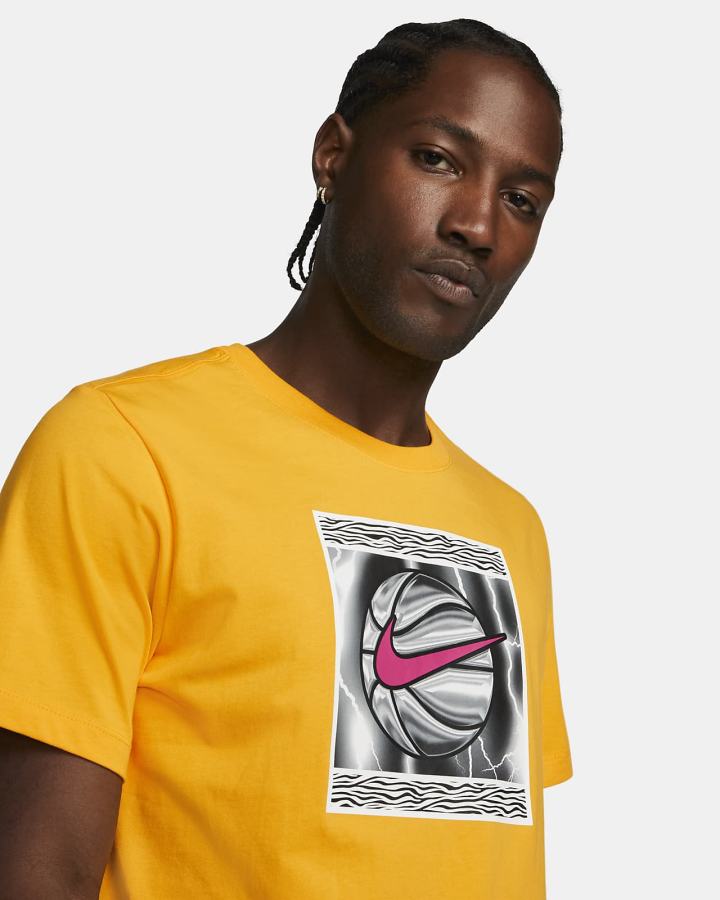 Camiseta Nike Basketball Hombre Doradas | QINVC-3257