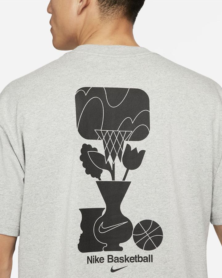 Camiseta Nike Basketball Hombre Gris Oscuro | GXOKE-0854