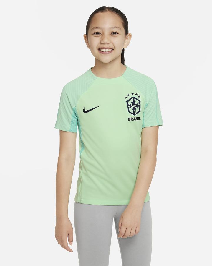 Camiseta Nike Brasil Strike Kids Dri-FIT Short-Sleeve Soccer Top Niño Azules | HSAQK-9025