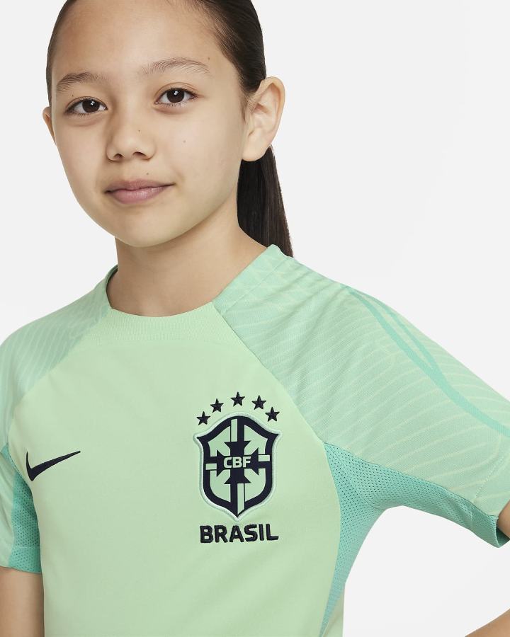 Camiseta Nike Brasil Strike Kids Dri-FIT Short-Sleeve Soccer Top Niña Azules | ZABCE-3284