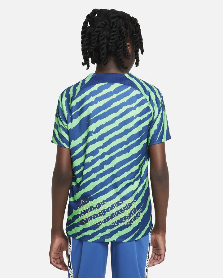 Camiseta Nike Brazil Kids Dri-FIT Pre-Match Soccer Top Niño Azules Amarillo | CDAUZ-8031