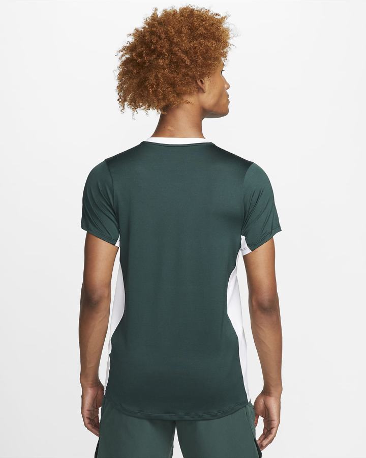 Camiseta Nike Court Dri-FIT Advantage Tennis Top Hombre Verde Blancas | EHFWP-4176
