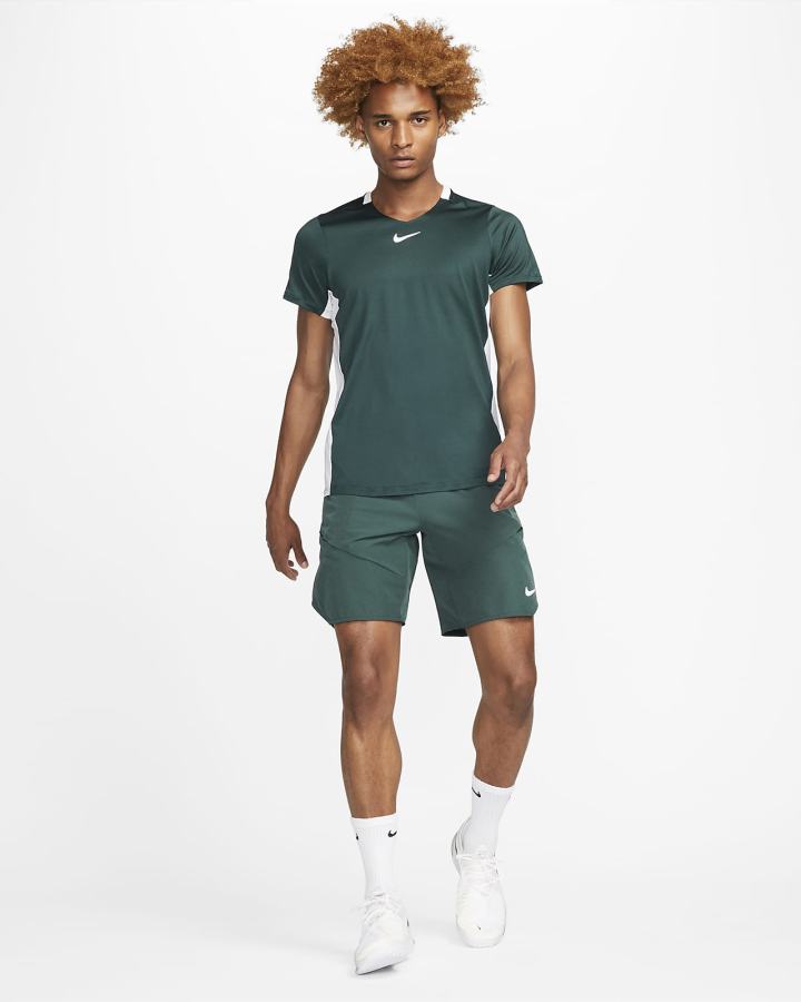 Camiseta Nike Court Dri-FIT Advantage Tennis Top Hombre Verde Blancas | EHFWP-4176