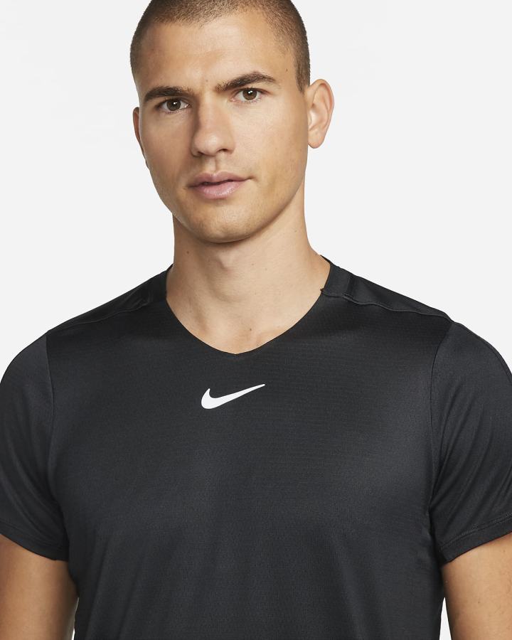 Camiseta Nike Court Dri-FIT Advantage Tennis Top Hombre Negras Blancas | IEPGH-1369