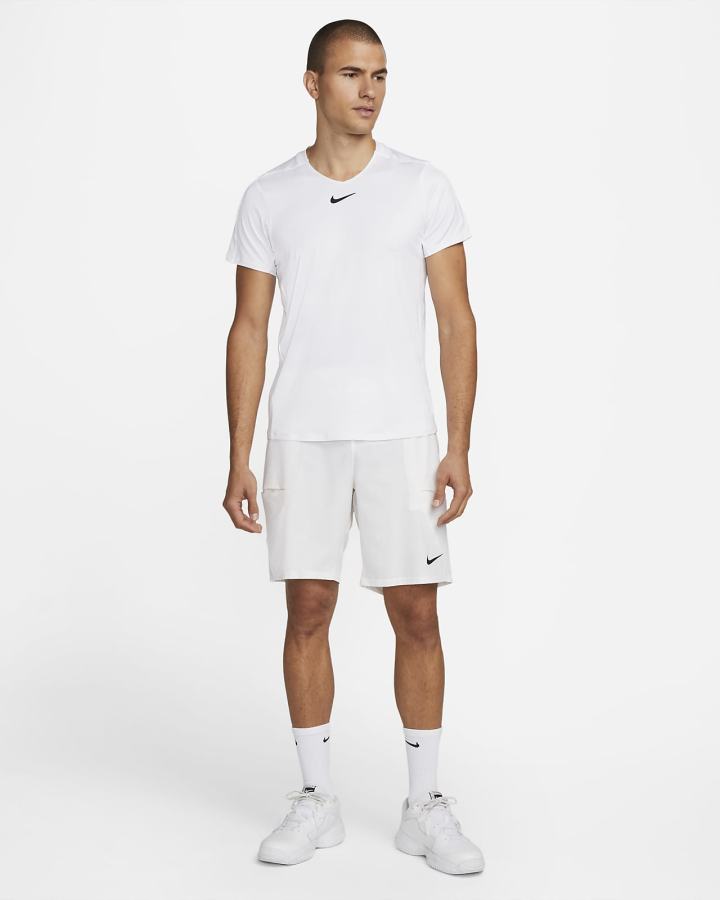 Camiseta Nike Court Dri-FIT Advantage Tennis Top Hombre Blancas Negras | JHLBM-9473