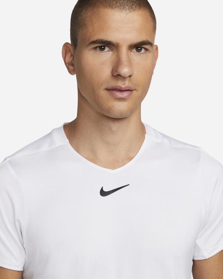 Camiseta Nike Court Dri-FIT Advantage Tennis Top Hombre Blancas Negras | JHLBM-9473