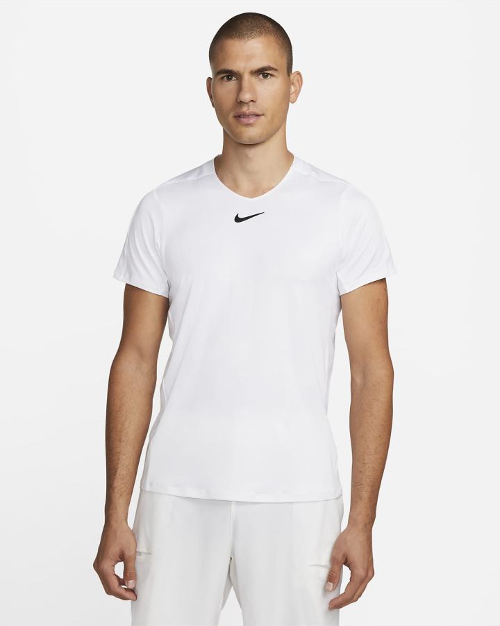 Camiseta Nike Court Dri-FIT Advantage Tennis Top Hombre Blancas Negras | JHLBM-9473