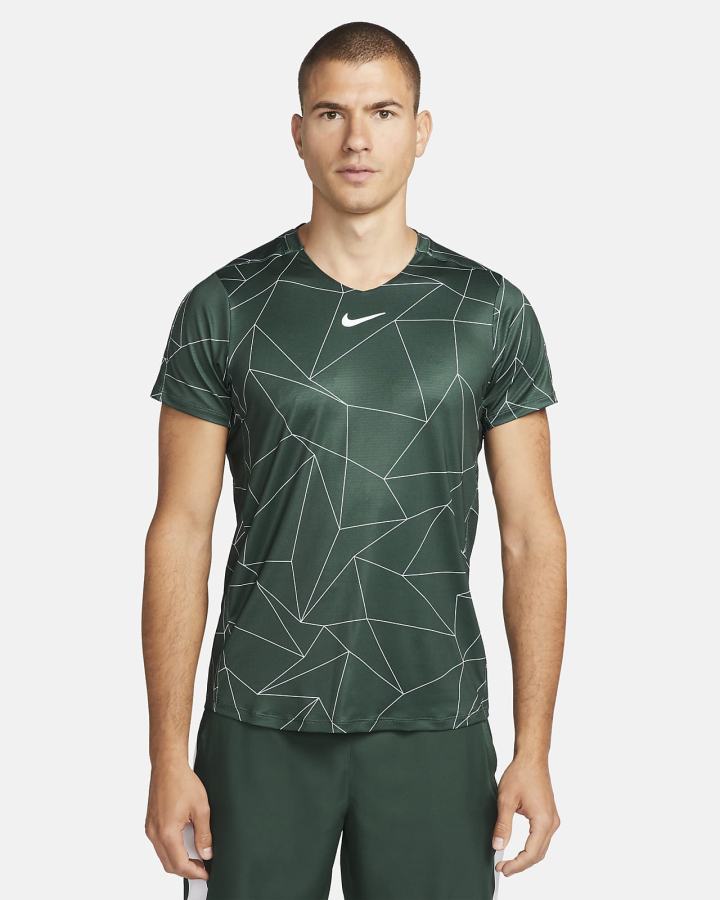 Camiseta Nike Court Dri-FIT Advantage Tennis Top Hombre Verde Blancas | JIYCU-4071