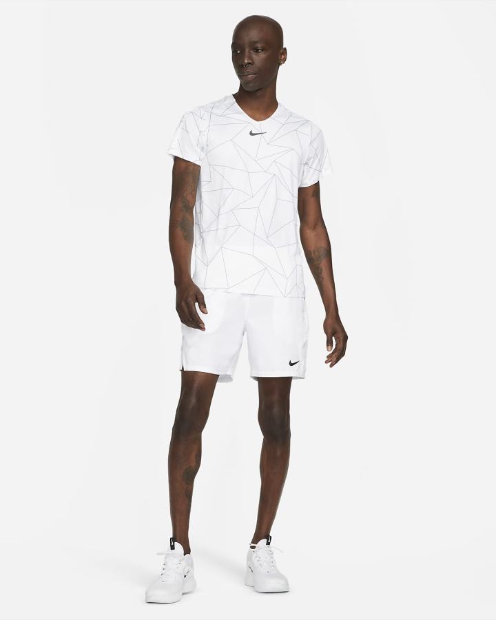Camiseta Nike Court Dri-FIT Advantage Tennis Top Hombre Blancas Negras | VNDMY-0294