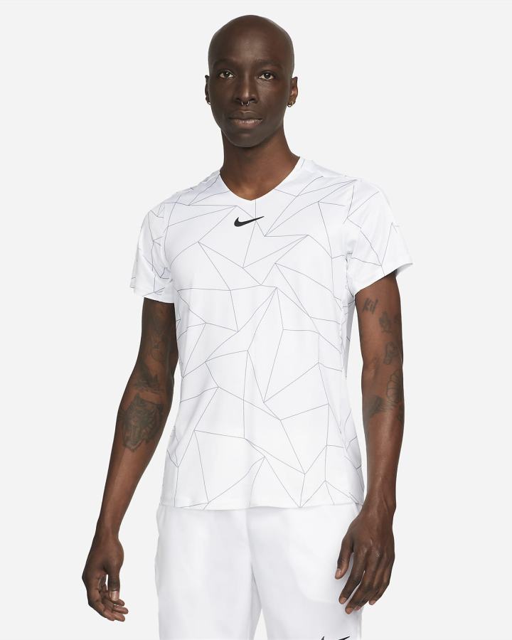 Camiseta Nike Court Dri-FIT Advantage Tennis Top Hombre Blancas Negras | VNDMY-0294