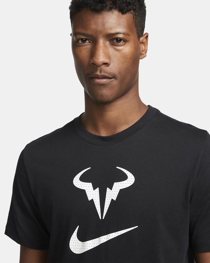 Camiseta Nike Court Dri-FIT Rafa Tennis Hombre Negras | JFOZU-4758