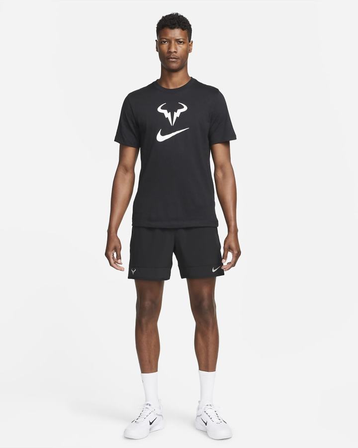 Camiseta Nike Court Dri-FIT Rafa Tennis Hombre Negras | JFOZU-4758