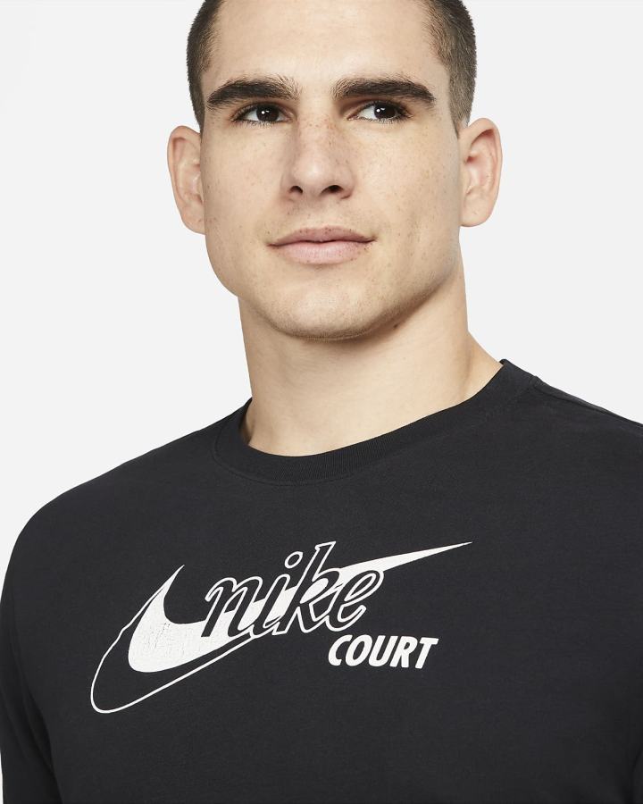 Camiseta Nike Court Dri-FIT Swoosh Tennis Hombre Negras | KHNQL-5436