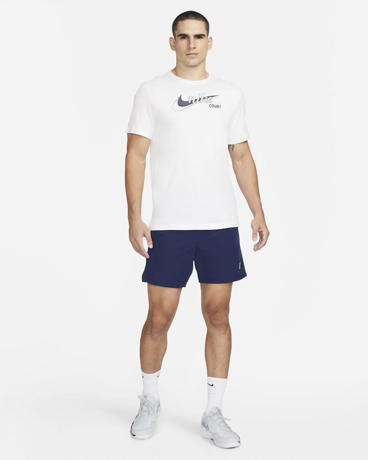 Camiseta Nike Court Dri-FIT Swoosh Tennis Hombre Blancas | PSBUH-3765