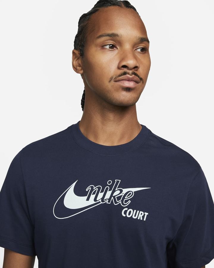 Camiseta Nike Court Dri-FIT Swoosh Tennis Hombre Obsidian Verde Menta | XYJVD-3278