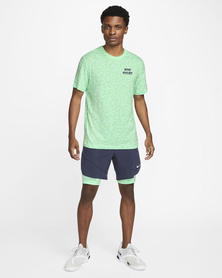 Camiseta Nike Court Dri-FIT Tennis Hombre Verde Menta | IKSCE-3165