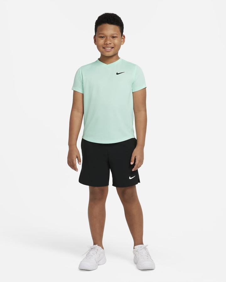 Camiseta Nike Court Dri-FIT Victory Kids Short-Sleeve Tennis Top Niño Verde Menta Negras | HATGJ-6527