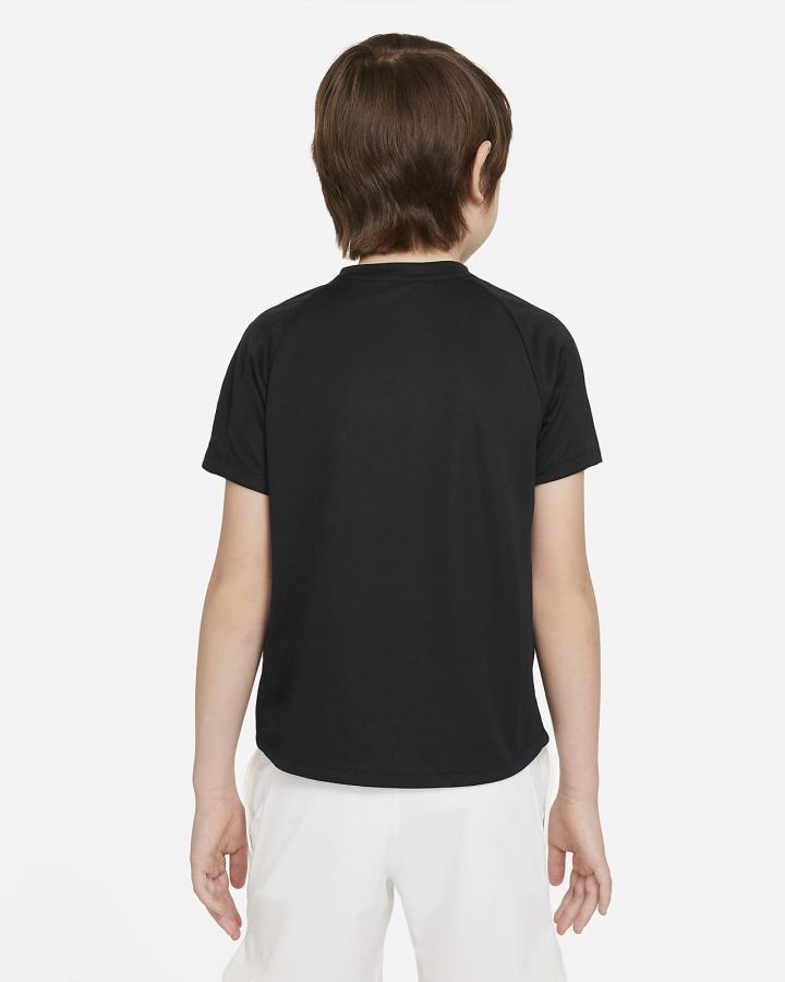 Camiseta Nike Court Dri-FIT Victory Kids Short-Sleeve Tennis Top Niño Negras Blancas | MUJZH-7604