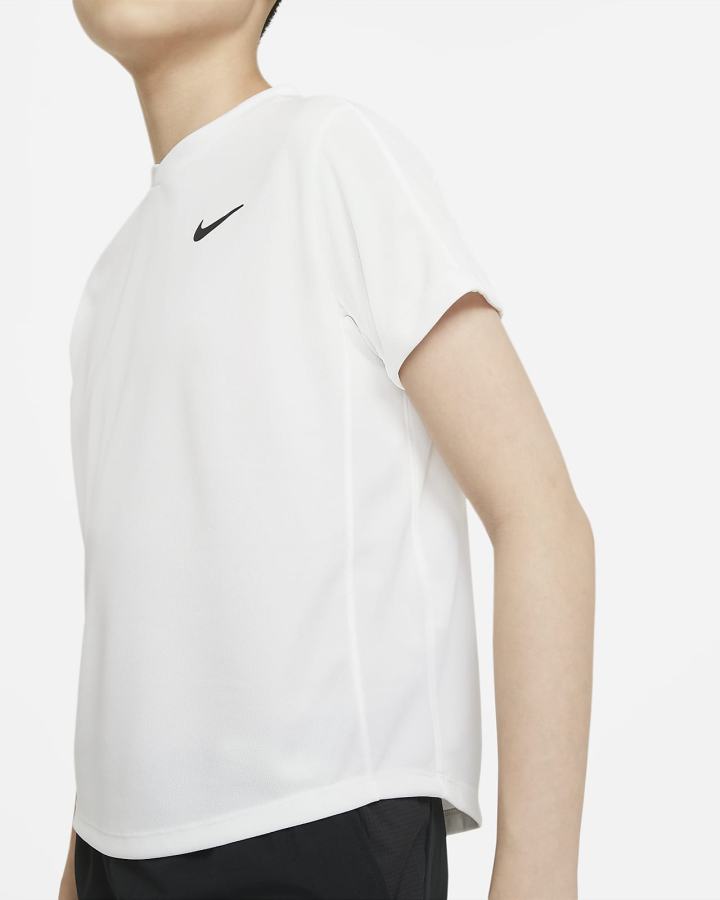 Camiseta Nike Court Dri-FIT Victory Kids Short-Sleeve Tennis Top Niño Blancas Negras | NAOTC-2453