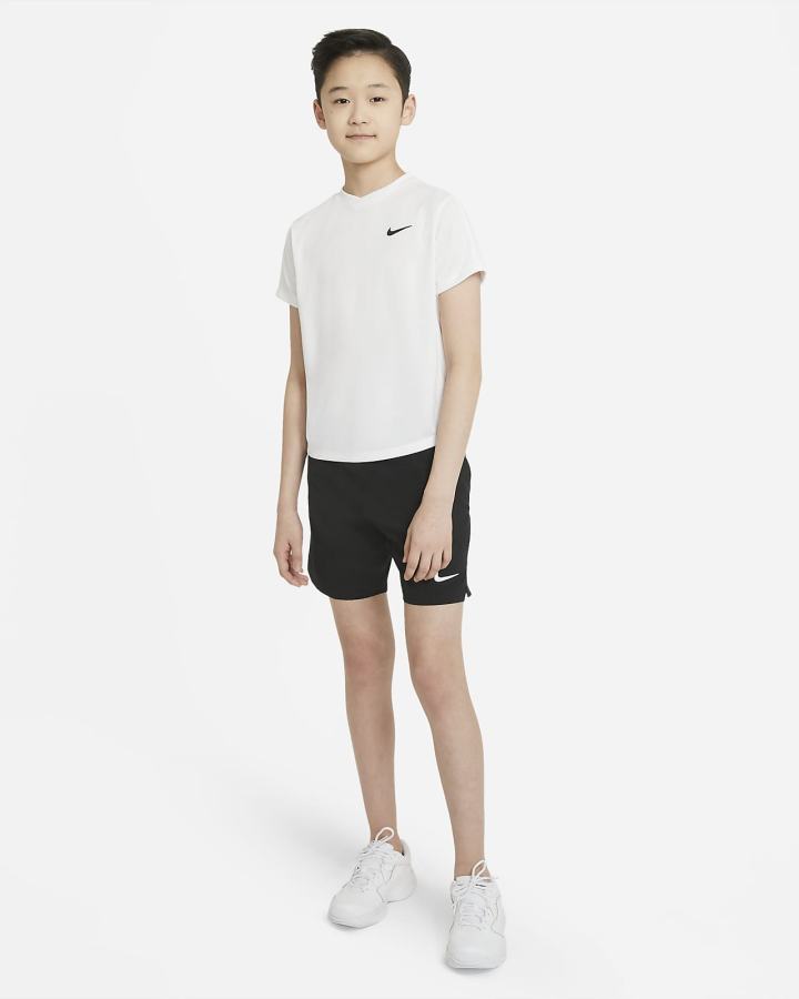 Camiseta Nike Court Dri-FIT Victory Kids Short-Sleeve Tennis Top Niño Blancas Negras | NAOTC-2453
