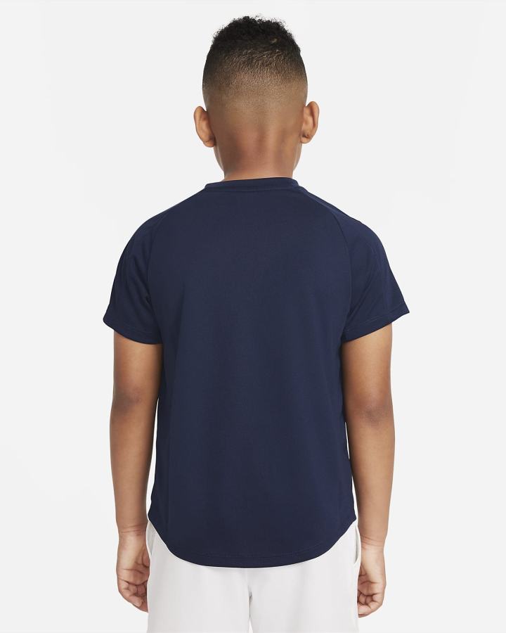 Camiseta Nike Court Dri-FIT Victory Kids Short-Sleeve Tennis Top Niño Obsidian Blancas | OTEHY-0591