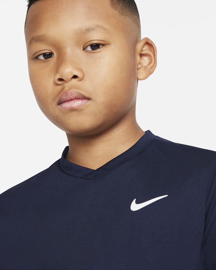 Camiseta Nike Court Dri-FIT Victory Kids Short-Sleeve Tennis Top Niño Obsidian Blancas | OTEHY-0591