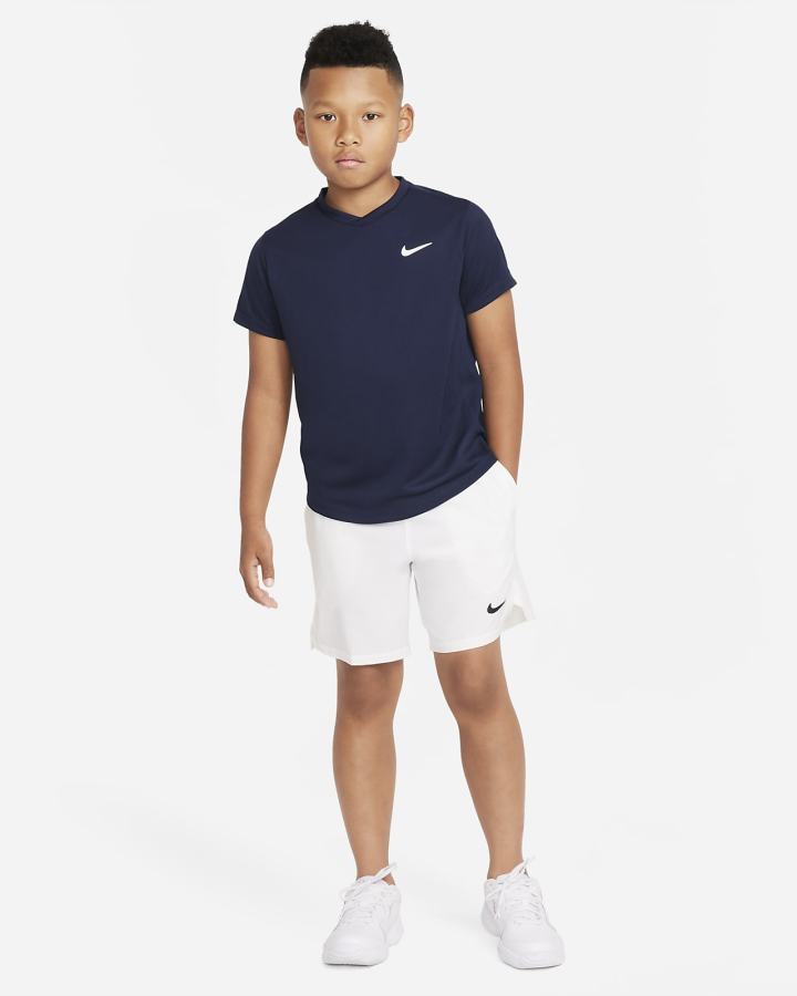 Camiseta Nike Court Dri-FIT Victory Kids Short-Sleeve Tennis Top Niño Obsidian Blancas | OTEHY-0591