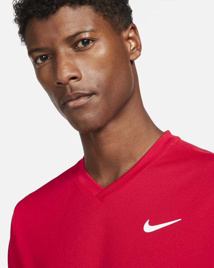 Camiseta Nike Court Dri-FIT Victory Tennis Top Hombre Rojas Blancas | QKWVR-2851