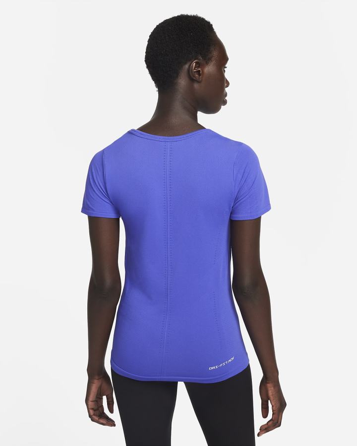 Camiseta Nike Dri-FIT ADV Aura Slim-Fit Short-Sleeve Top Mujer Azules | KGIVN-7605