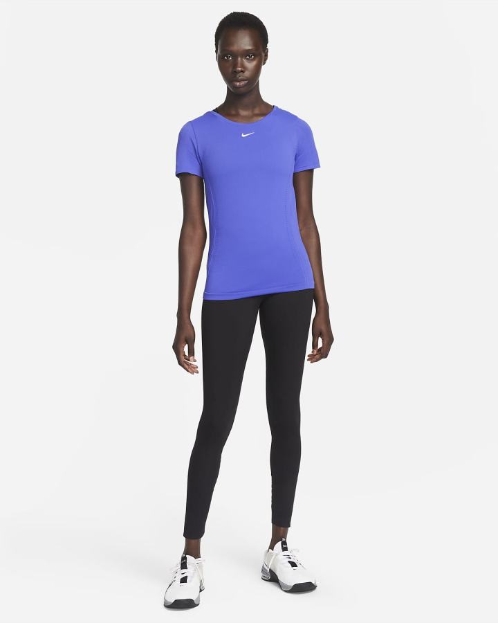 Camiseta Nike Dri-FIT ADV Aura Slim-Fit Short-Sleeve Top Mujer Azules | KGIVN-7605