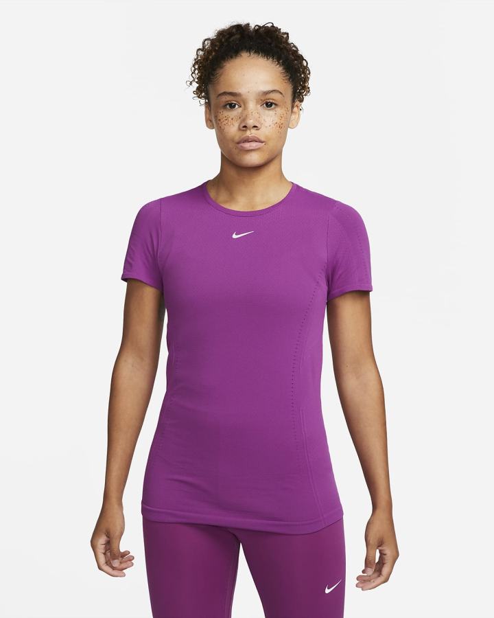 Camiseta Nike Dri-FIT ADV Aura Slim-Fit Short-Sleeve Top Mujer Moradas | OGFCD-0574