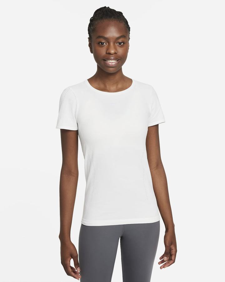 Camiseta Nike Dri-FIT ADV Aura Slim-Fit Short-Sleeve Top Mujer Blancas | WGMKJ-7214