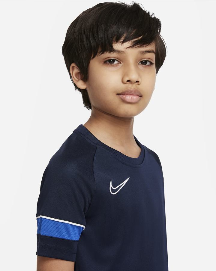 Camiseta Nike Dri-FIT Academy Kids Short-Sleeve Soccer Top Niño Obsidian Blancas Azul Real Azules Blancas | DLKIQ-4530
