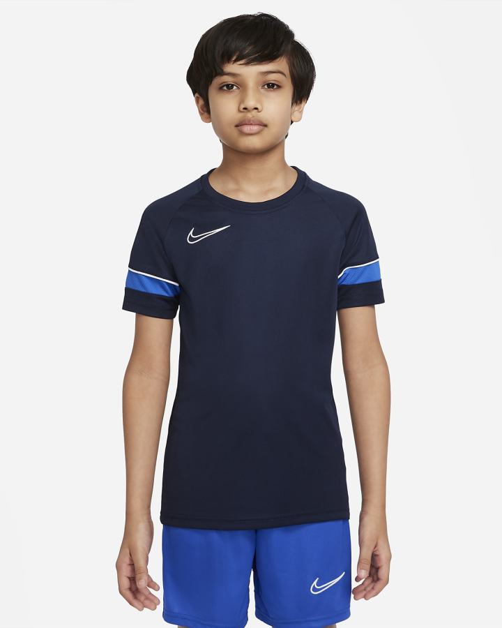 Camiseta Nike Dri-FIT Academy Kids Short-Sleeve Soccer Top Niño Obsidian Blancas Azul Real Azules Blancas | DLKIQ-4530