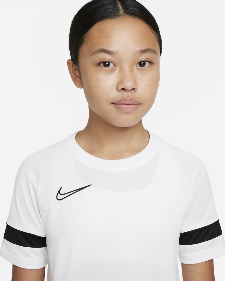 Camiseta Nike Dri-FIT Academy Kids Short-Sleeve Soccer Top Niña Blancas Negras | ENIOT-2569