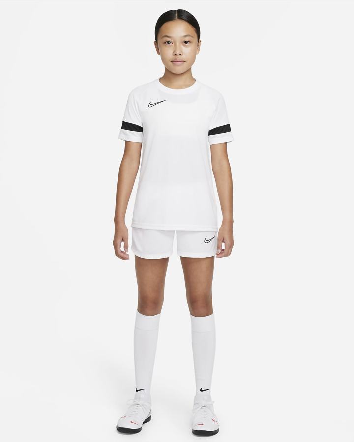 Camiseta Nike Dri-FIT Academy Kids Short-Sleeve Soccer Top Niña Blancas Negras | ENIOT-2569