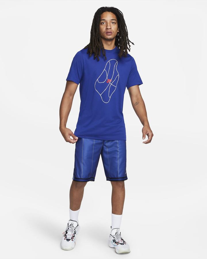 Camiseta Nike Dri-FIT Basketball Hombre Azul Real Oscuro Azules | WQLVJ-8602