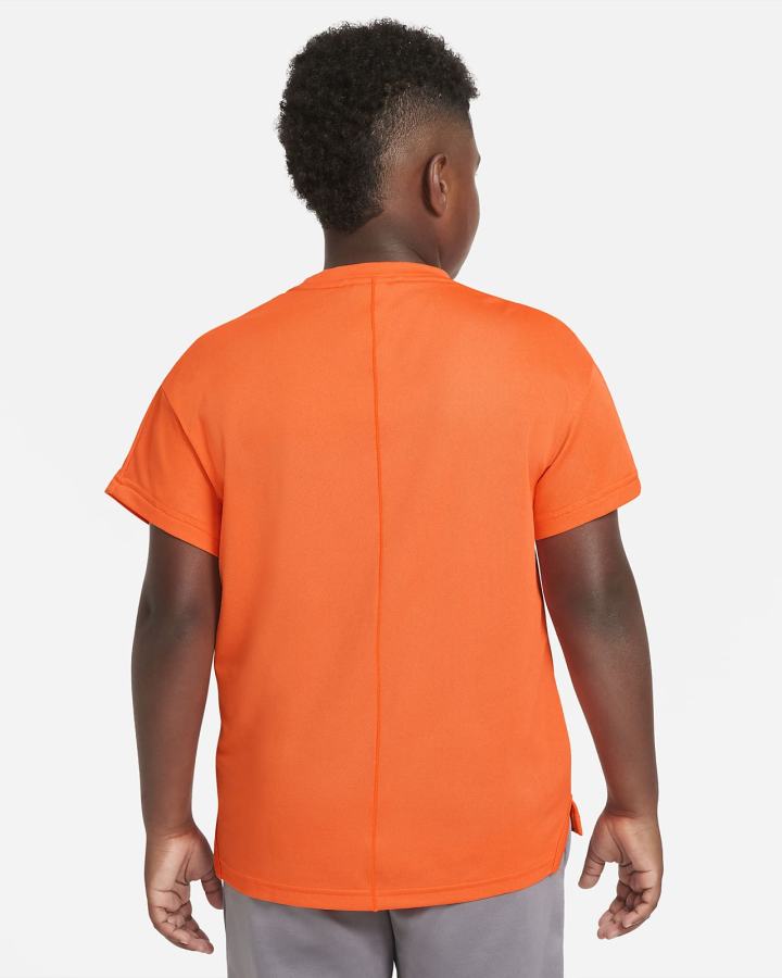 Camiseta Nike Dri-FIT Breathe Kids Estampadas Short-Sleeve Top (Extended Size) Niño Naranjas Rojas | FAXVU-7042