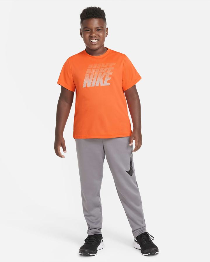 Camiseta Nike Dri-FIT Breathe Kids Estampadas Short-Sleeve Top (Extended Size) Niño Naranjas Rojas | FAXVU-7042