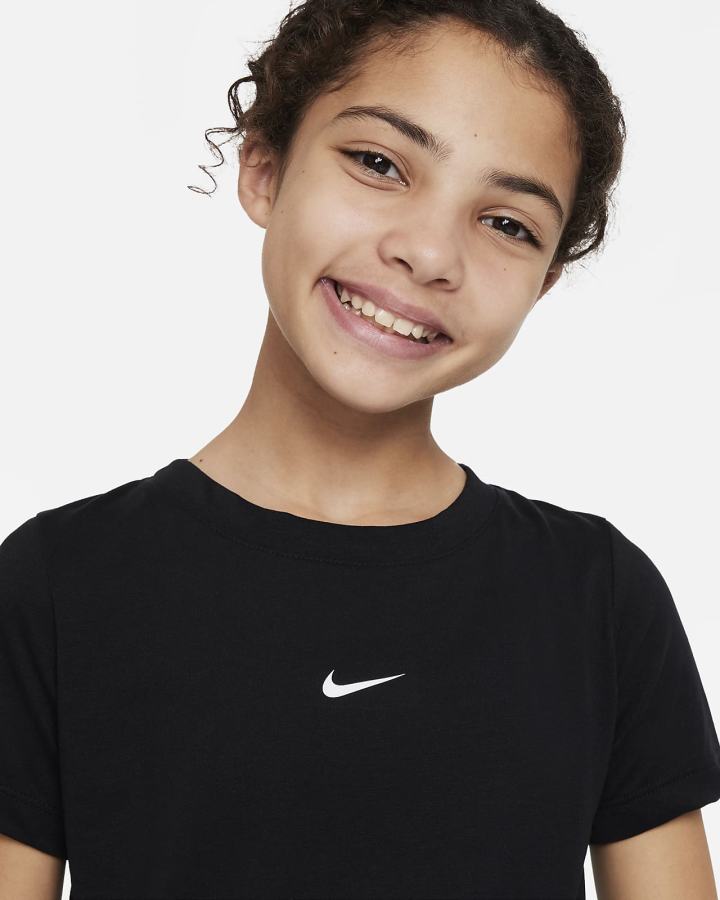 Camiseta Nike Dri-FIT Breathe Kids Training Top Niña Negras Blancas | GJSWT-8462