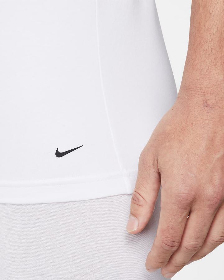 Camiseta Nike Dri-FIT Essential Cotton Stretch Slim Fit Crew Neck Undershirt (2-Pack) Hombre Blancas | QHCSJ-5396