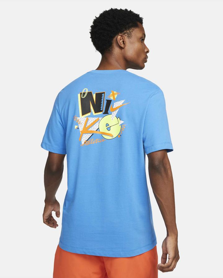 Camiseta Nike Dri-FIT Estampadas Training Hombre Azules Claro | HRQJE-0539