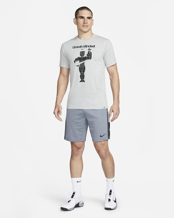 Camiseta Nike Dri-FIT Estampadas Training Hombre Gris Oscuro | RTHVP-3780
