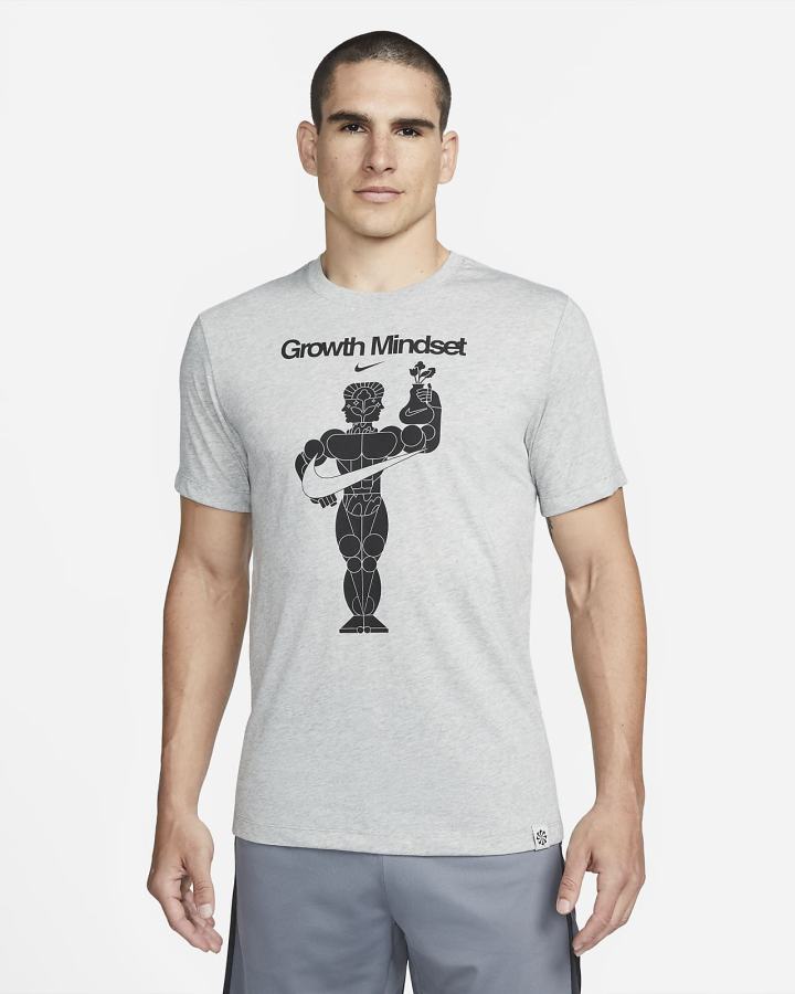 Camiseta Nike Dri-FIT Estampadas Training Hombre Gris Oscuro | RTHVP-3780