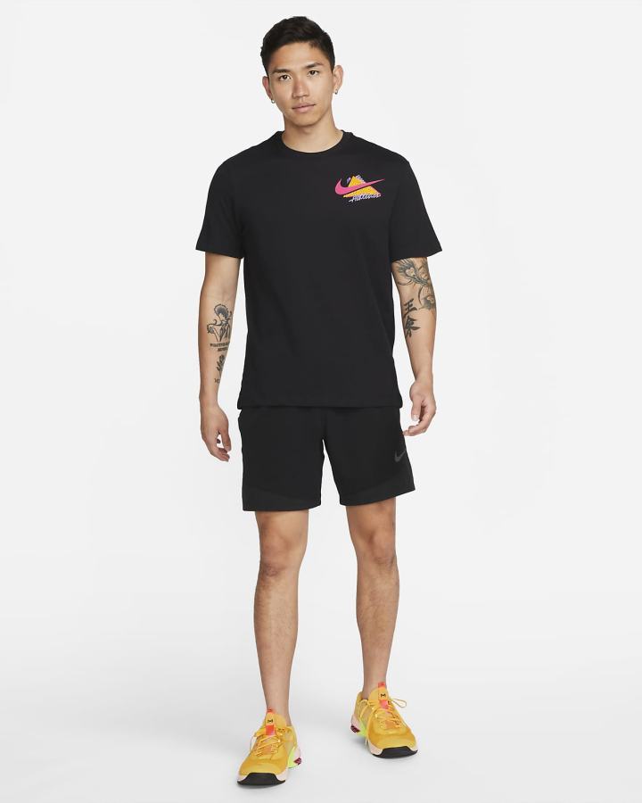 Camiseta Nike Dri-FIT Estampadas Training Hombre Negras | SNUEZ-0512
