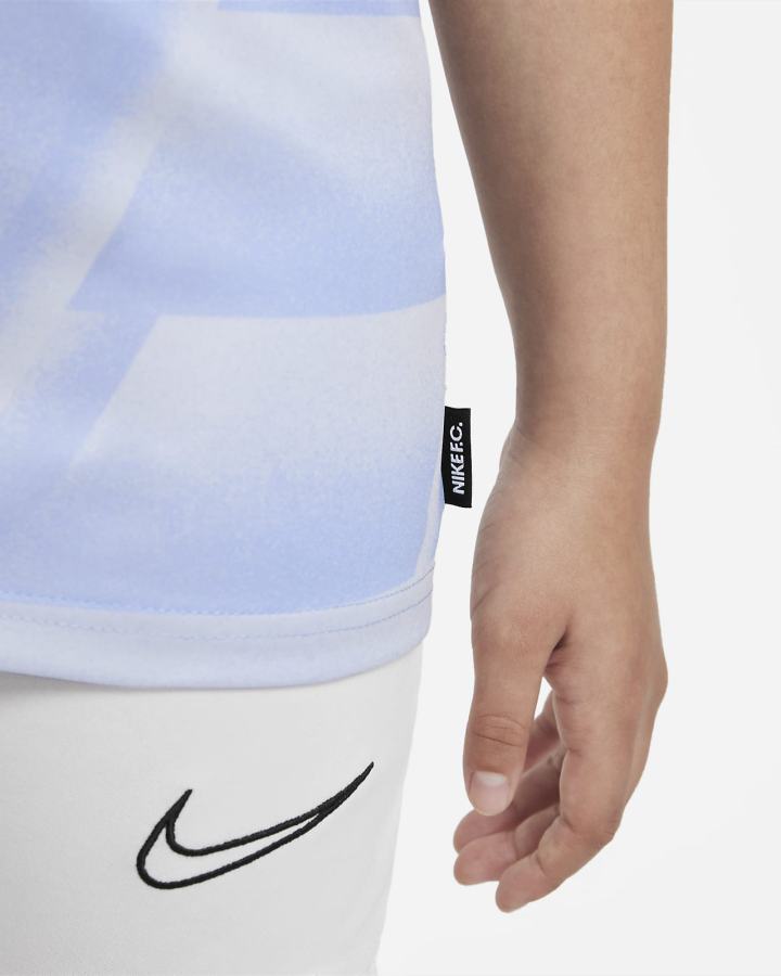Camiseta Nike Dri-FIT F.C. Libero Kids Short-Sleeve Estampadas Soccer Top Niño Azules Claro Negras Blancas | LYRIW-4098