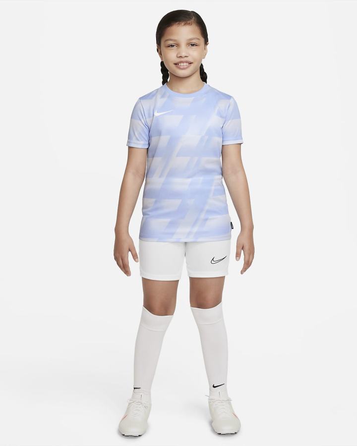 Camiseta Nike Dri-FIT F.C. Libero Kids Short-Sleeve Estampadas Soccer Top Niña Azules Claro Negras Blancas | RDXEV-1670