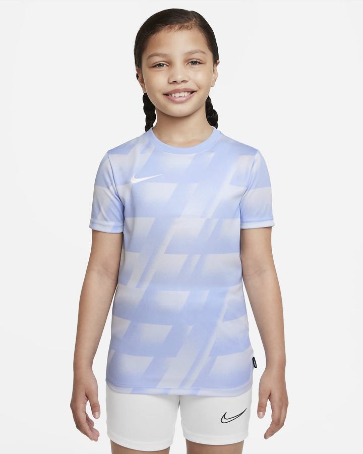 Camiseta Nike Dri-FIT F.C. Libero Kids Short-Sleeve Estampadas Soccer Top Niña Azules Claro Negras Blancas | RDXEV-1670
